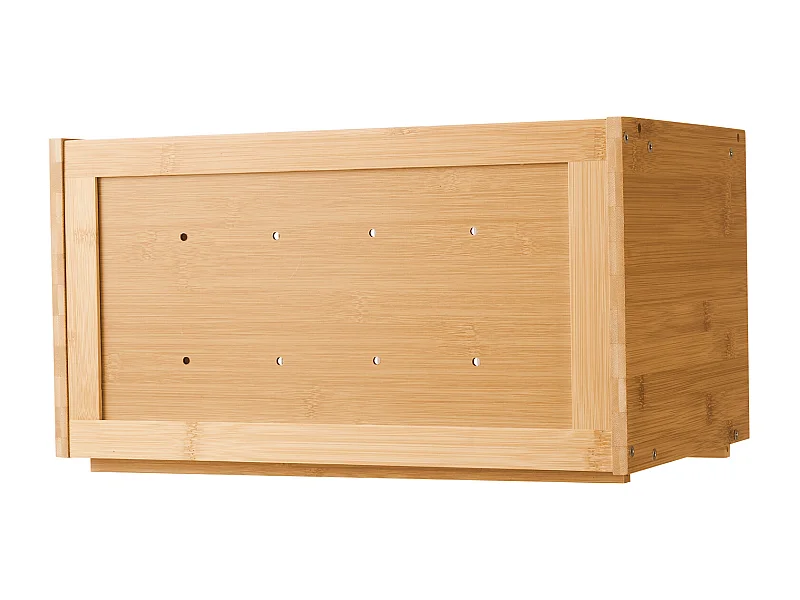 Pojemnik na Chleb SucceBuy Drewniany do Blatu Kuchennego, Pojemne Przechowywanie Chleba z Falistą Akrylową Klapą, Rustykalny i Naturalny Design