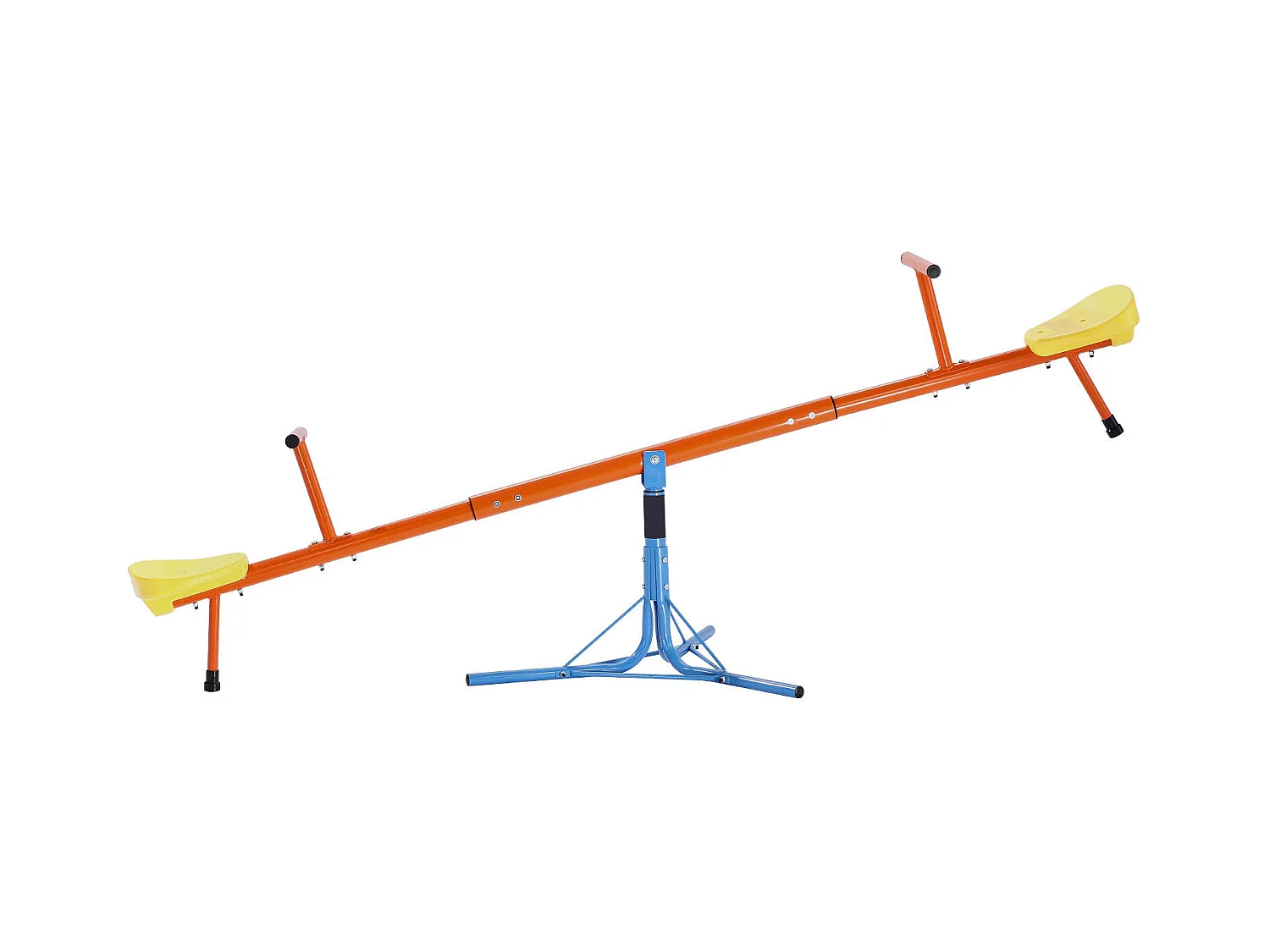 Balançoire à Bascule SucceBuy pour Enfants, Capacité de 45,4 kg par Siège, avec Poignées Ergonomiques, Pieds de Support à 3 Branches, Rotation à 360°