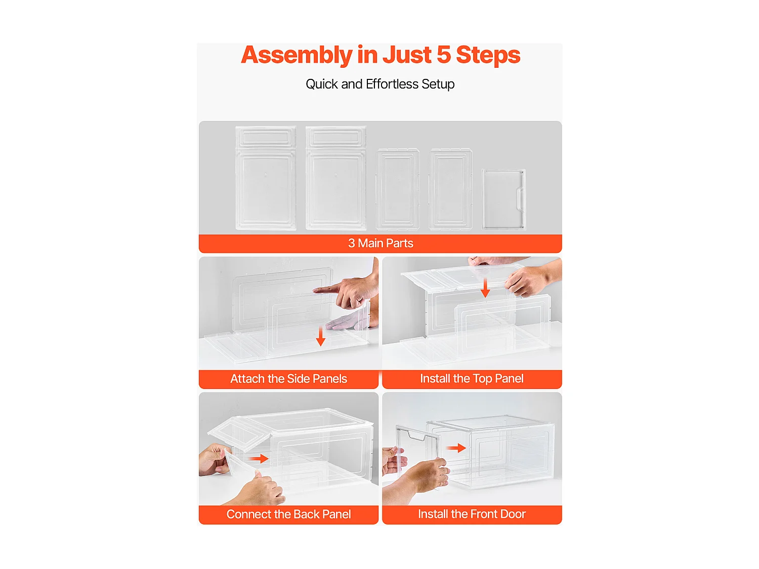 Boîtes à Chaussures Empilables SucceBuy Lot de 6, Adaptées aux Pointures jusqu'à US 13, en Plastique Durable avec Porte Magnétique, Idéales pour Talons