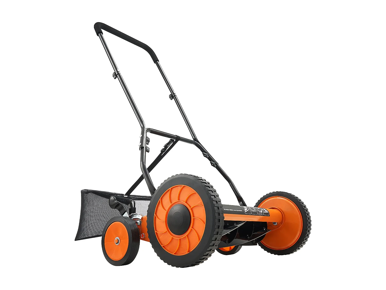 Tondeuse à Gazon SucceBuy Manuelle à Rouleau, Largeur de Coupe de 45 cm, Conception à 5 Lames, Hauteur de Coupe Réglable de 3,5 à 6,2 cm, Sac de Ramassage