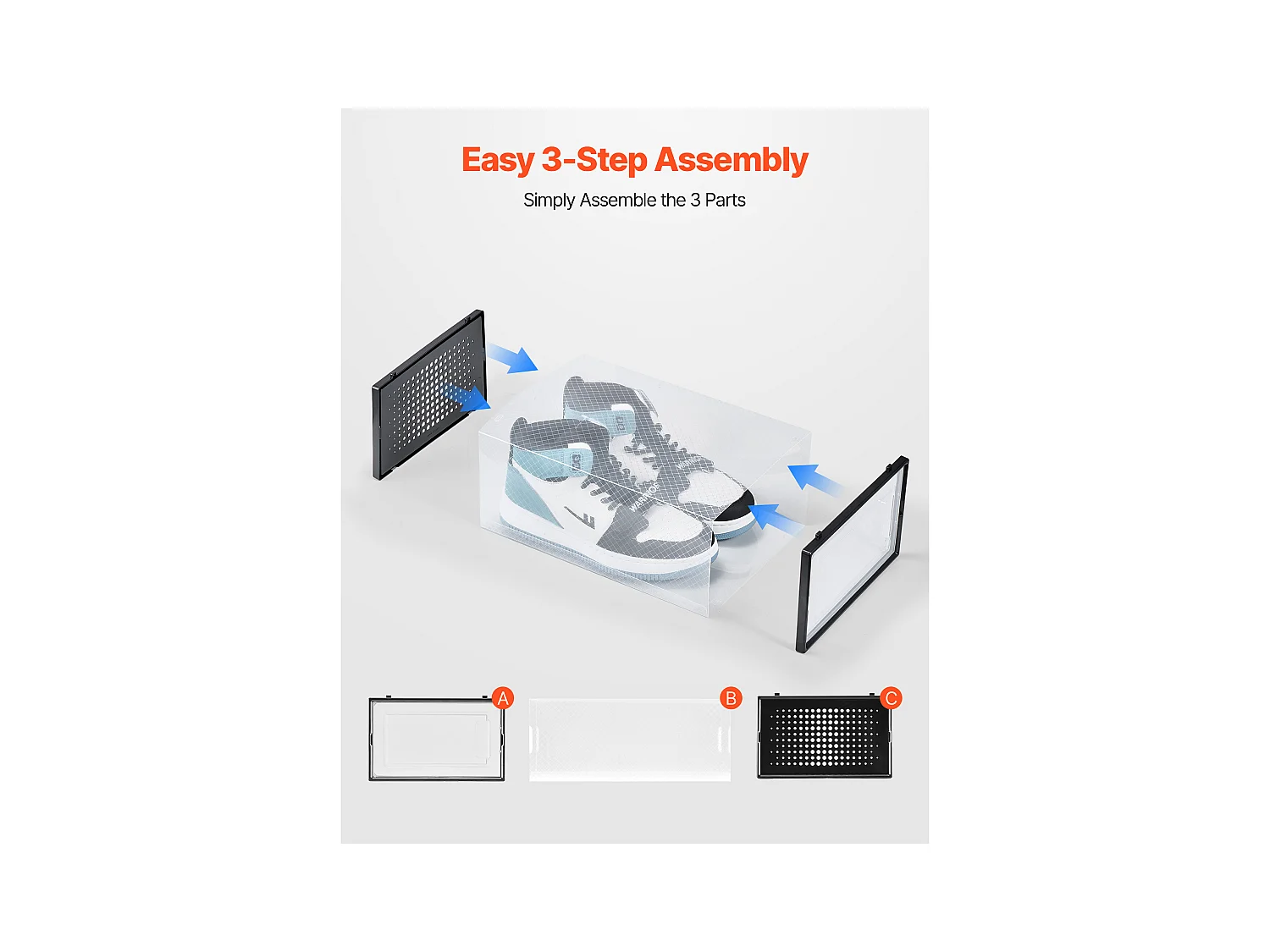 Boîtes à Chaussures SucceBuy Empilables Lot de 12 Pièces, Rangement pour Chaussures jusqu'à la Taille US 11, Organisateur Modulaire en Plastique