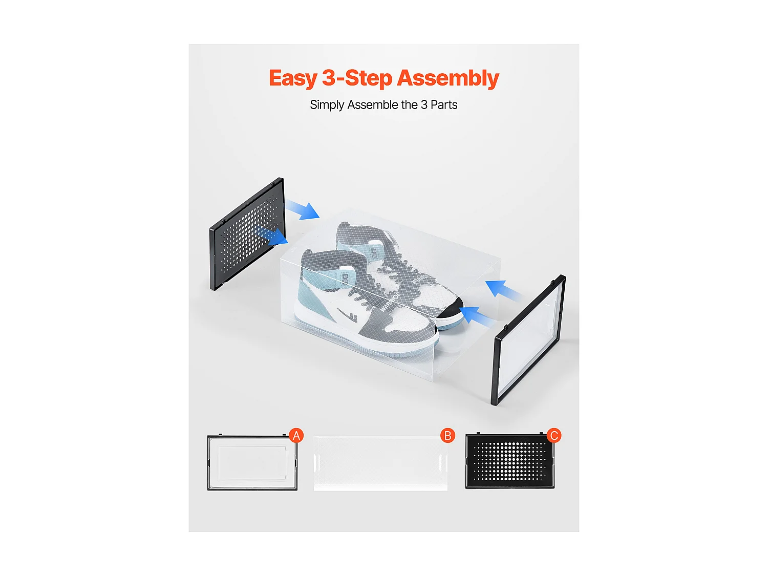 Boîtes à Chaussures SucceBuy Empilables Lot de 12 Pièces, Rangement pour Chaussures jusqu'à la Taille US 11, Organisateur Modulaire en Plastique