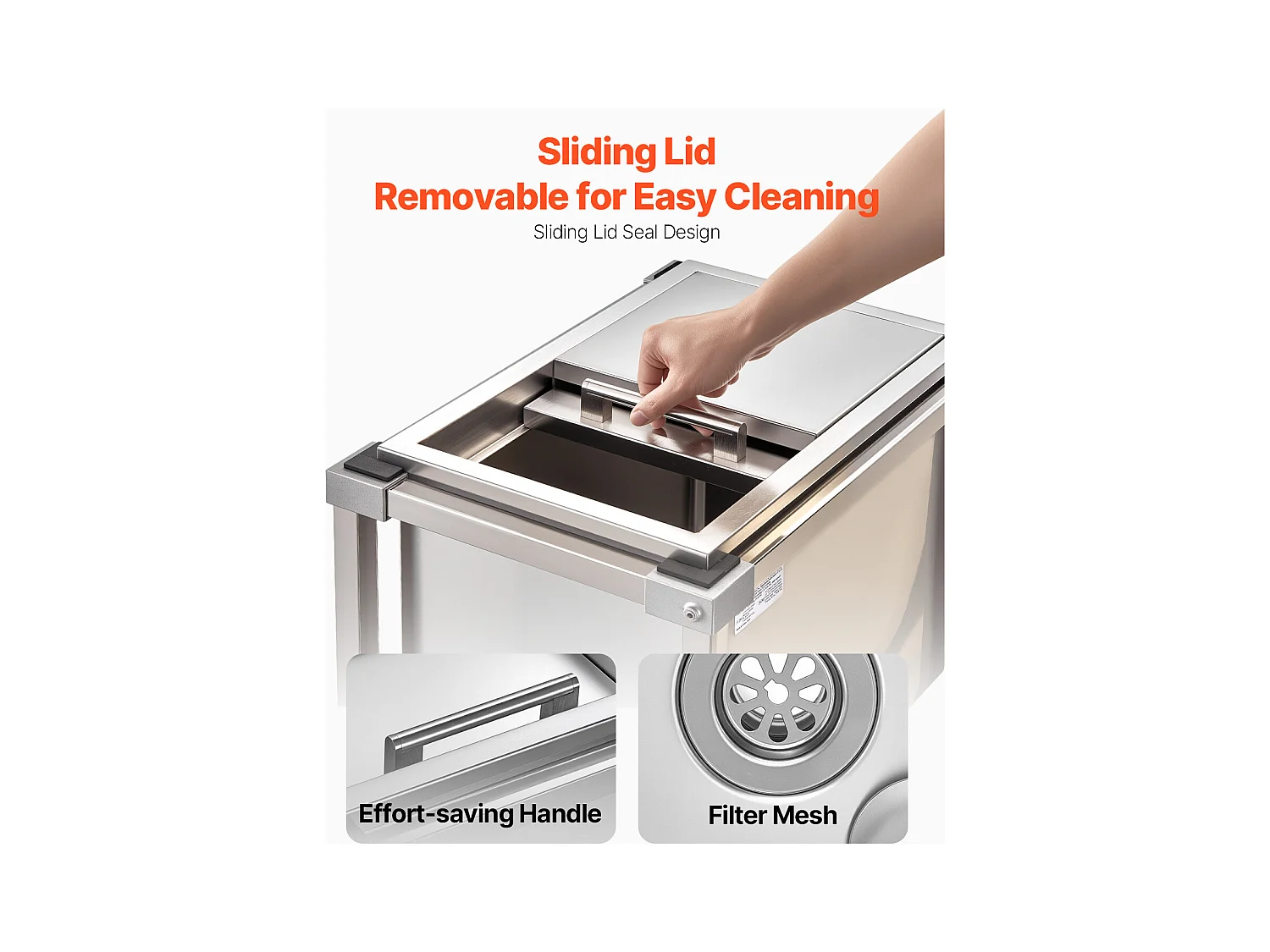 Lodówka na Kółkach SucceBuy, 51 x 36 x 97 cm, Stal Nierdzewna, Wbudowany Pojemnik na Lód z Półką, 28 L, na Patio, do Ogrodu, Baru, Restauracji