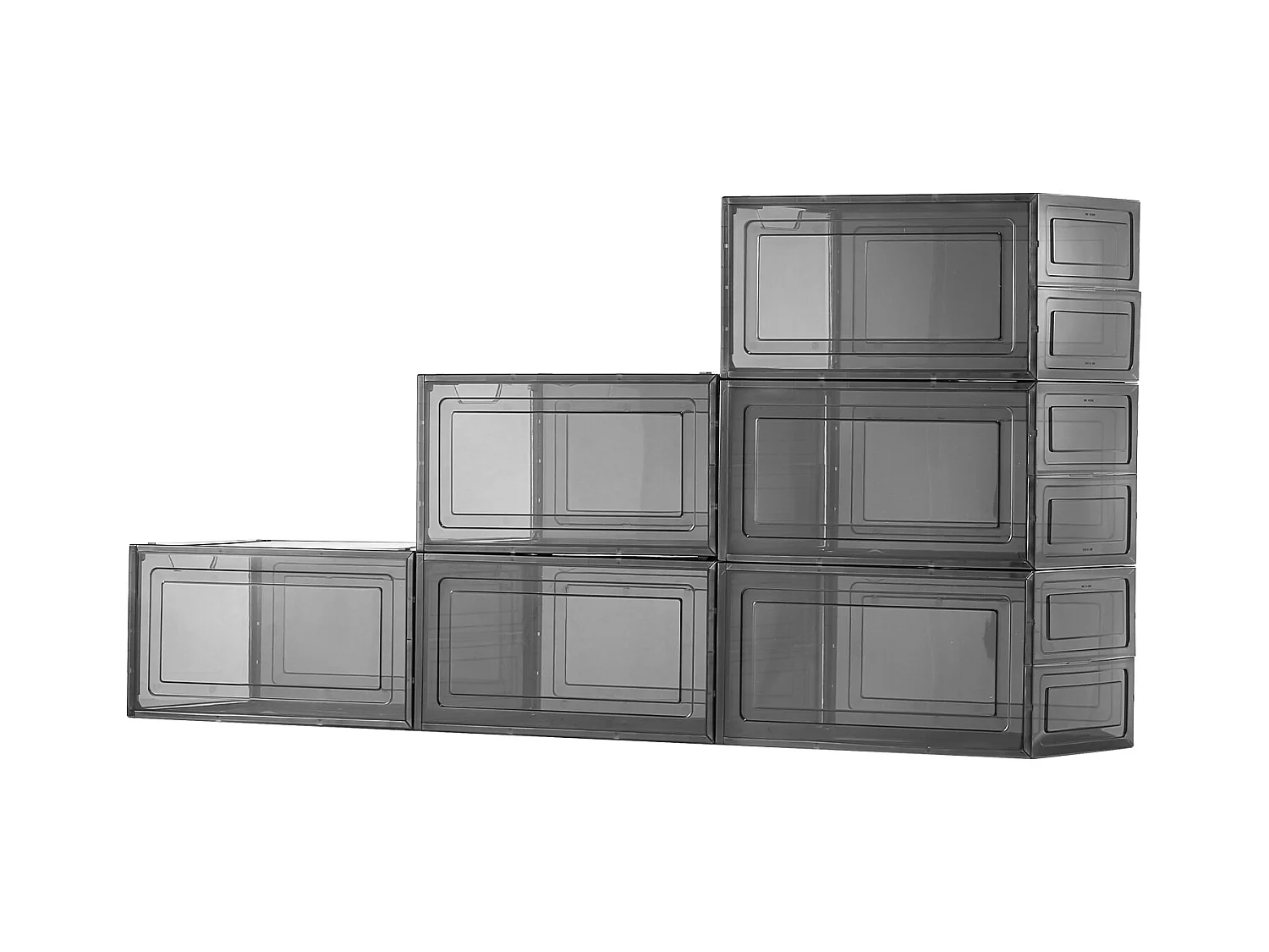 Boîtes à Chaussures Empilables SucceBuy Lot de 6, Adaptées aux Pointures jusqu'à US 13, en Plastique Robuste avec Porte Magnétique, Idéales pour Talons