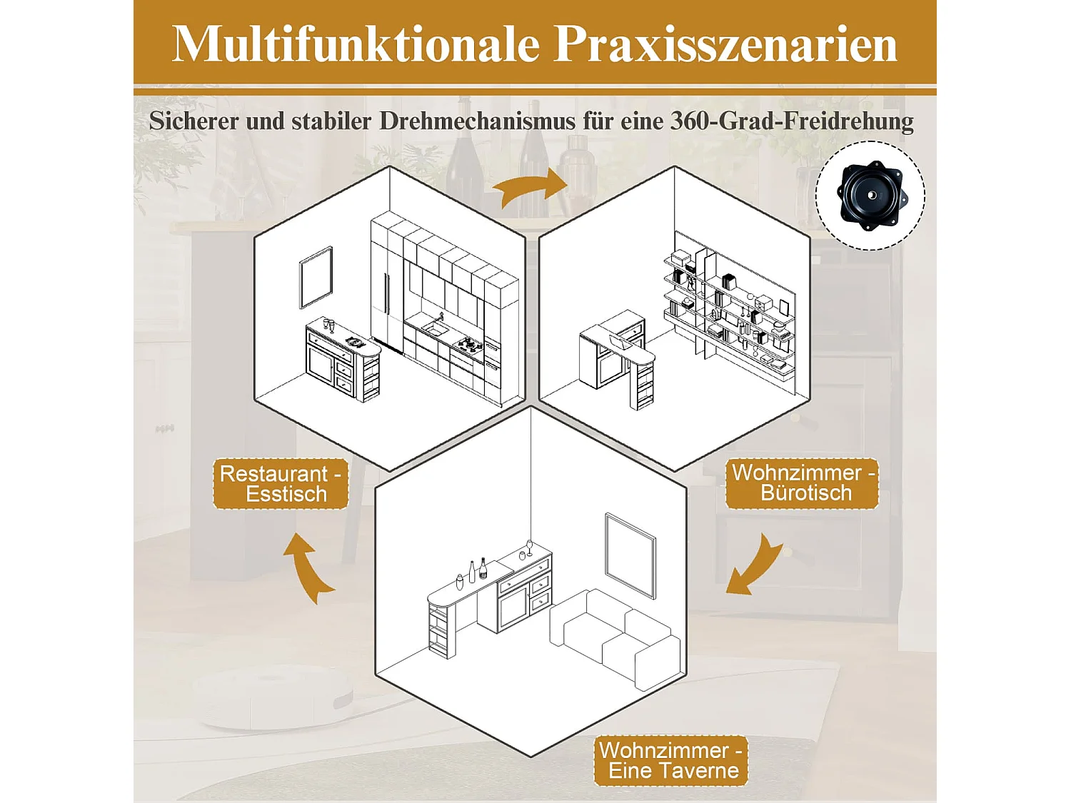 Ausziehbarer Bartisch mit Stauraum(weiß)Küchenschrank,Sideboard mit Snackregal,Teleskopischer Bartisch,Stehtisch Bistrotisch Hochtisch Kücheninsel