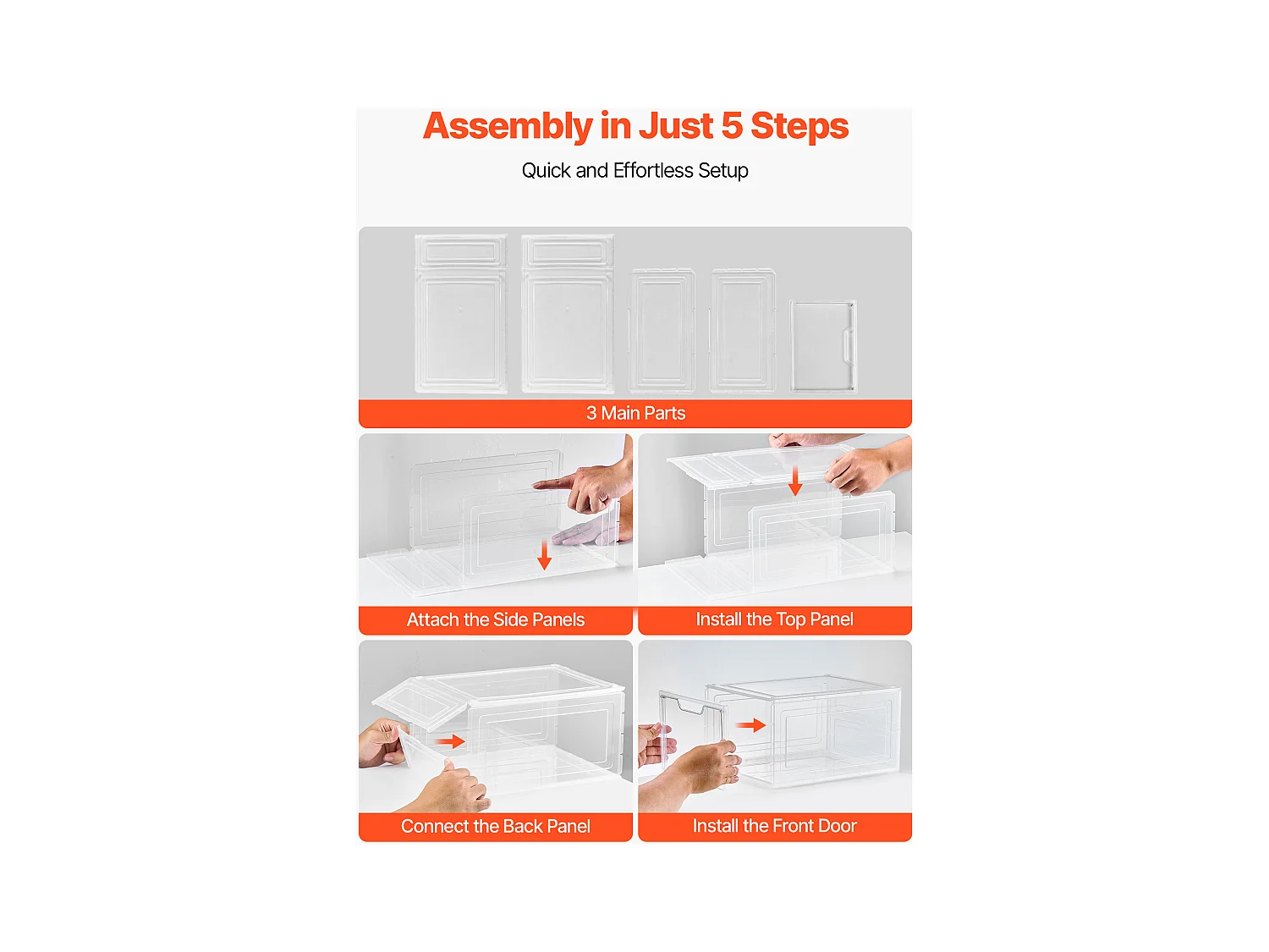 Boîtes à Chaussures Empilables SucceBuy Lot de 12, Adaptées aux Pointures jusqu'à US 13, en Plastique Durable avec Porte Magnétique, Idéales pour Talons