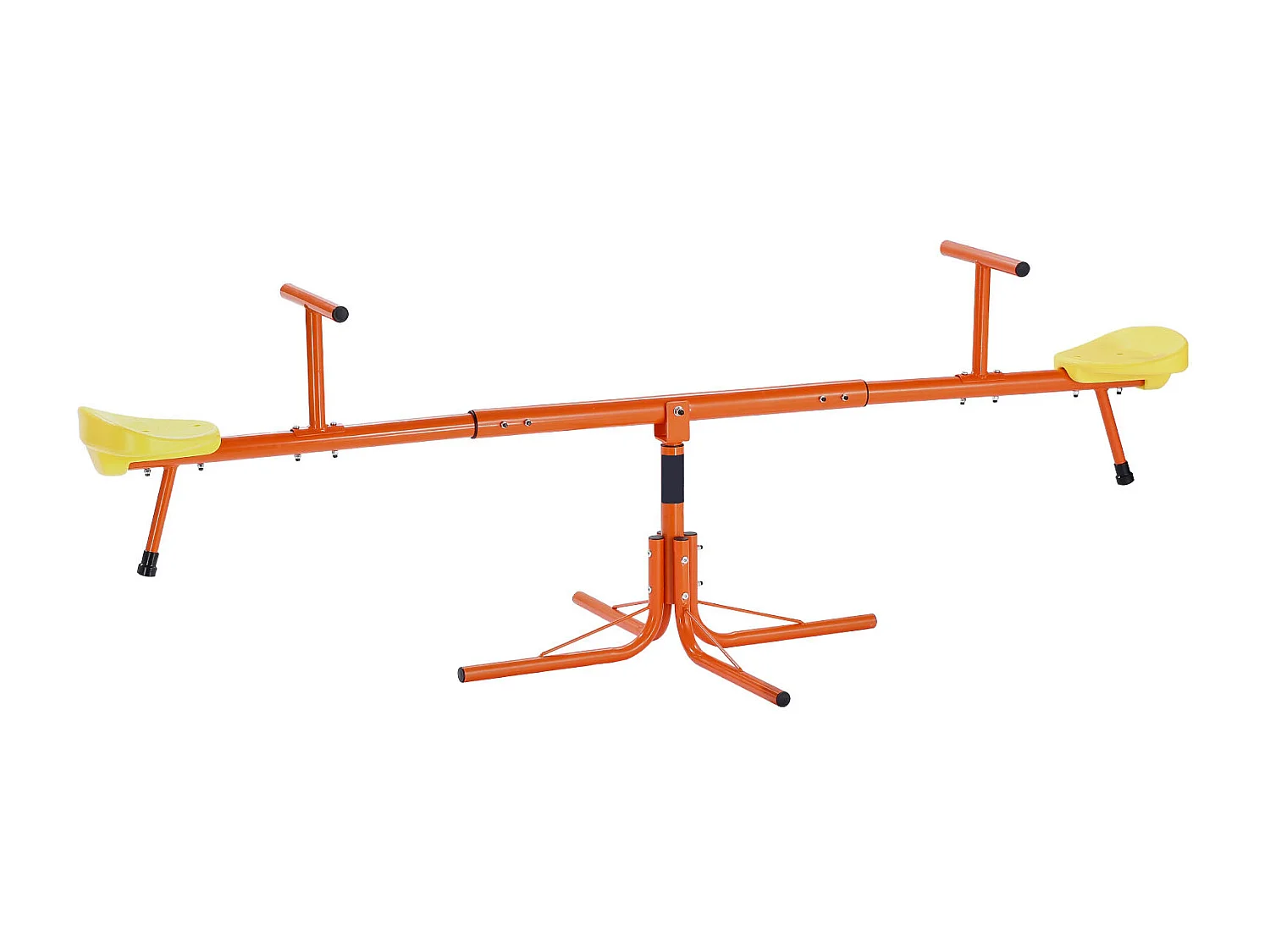 Balançoire à Bascule SucceBuy pour Enfants, Capacité de 45,4 kg par Siège, Équipée de Poignées Ergonomiques, Pieds de Support à 4 Branches, Rotation à 360°