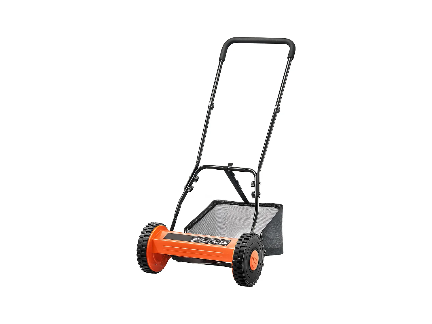 Tondeuse à Gazon SucceBuy Manuelle, Largeur de Coupe 35cm, 5 Lames en Acier, Hauteur de Coupe Ajustable de 1.5 à 4.5 cm, Équipée d'un Bac de Ramassage