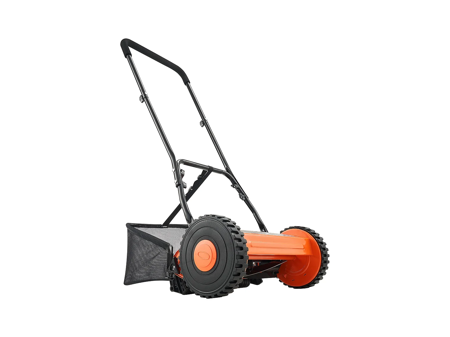 Tondeuse à Gazon SucceBuy Manuelle, Largeur de Coupe 35cm, 5 Lames en Acier, Hauteur de Coupe Ajustable de 1.5 à 4.5 cm, Équipée d'un Bac de Ramassage