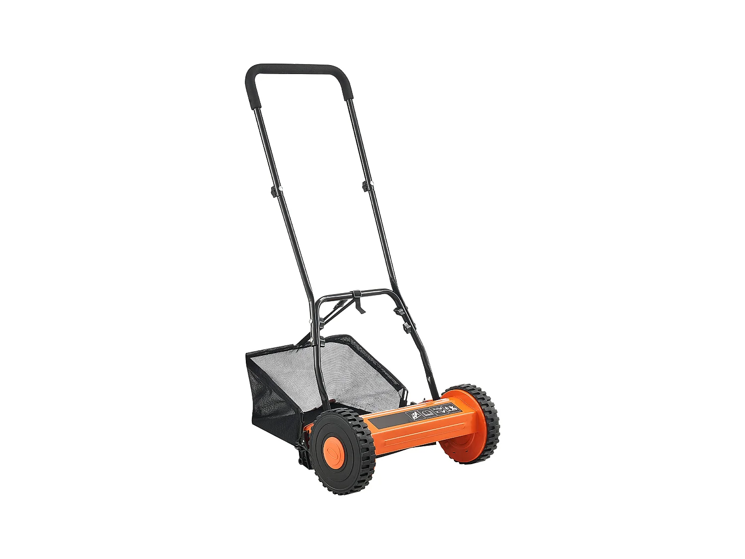 Tondeuse à Gazon SucceBuy Manuelle, Largeur de Coupe 35cm, 5 Lames en Acier, Hauteur de Coupe Ajustable de 1.5 à 4.5 cm, Équipée d'un Bac de Ramassage