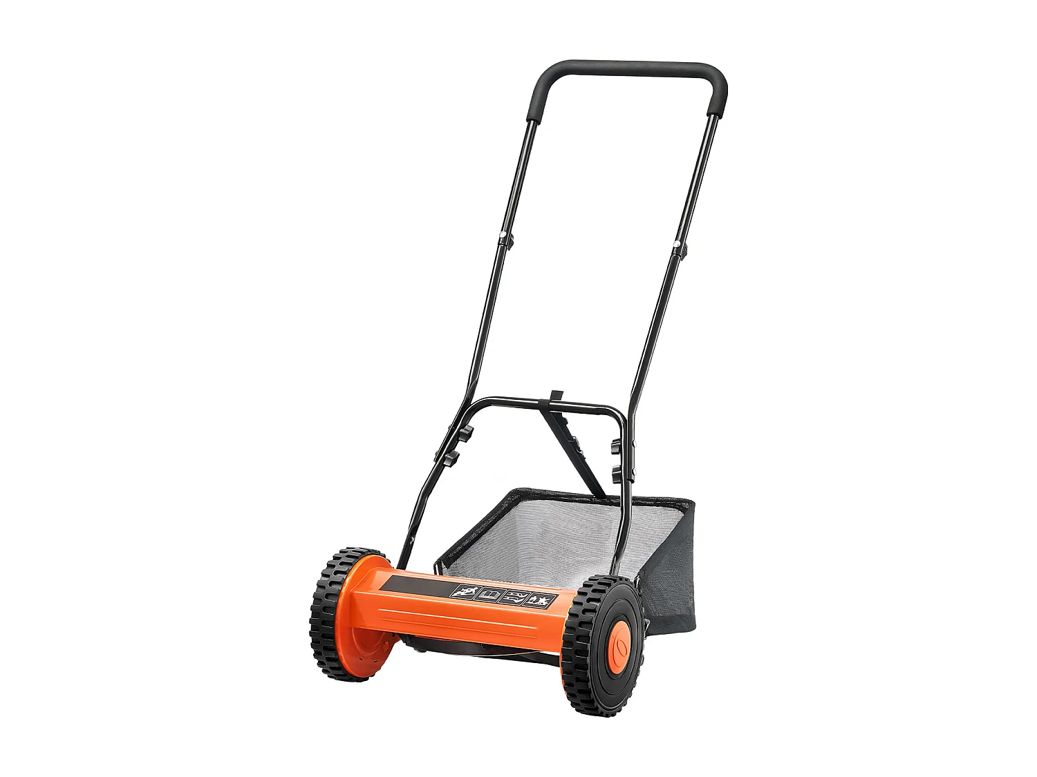 Tondeuse à Gazon SucceBuy Manuelle, Largeur de Coupe 35cm, 5 Lames en Acier, Hauteur de Coupe Ajustable de 1.5 à 4.5 cm, Équipée d'un Bac de Ramassage