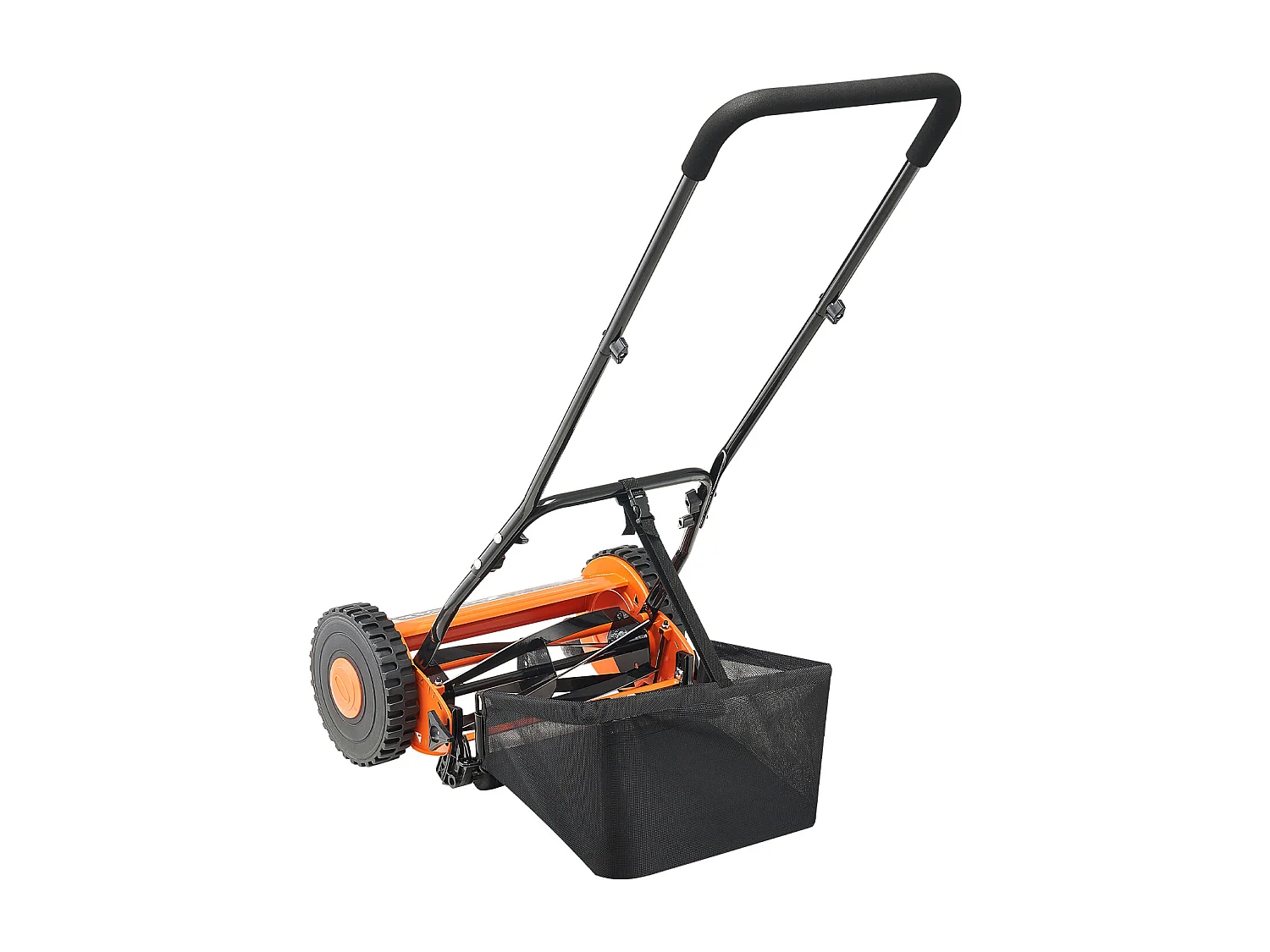 Tondeuse à Gazon SucceBuy Manuelle, Largeur de Coupe 40cm, Équipée de 5 Lames en Acier, sans Moteur, Hauteur de Coupe Ajustable de 1.5 à 4.5 cm