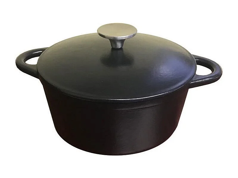 Cocotte en fonte - BAUMALU - 336407 - Ronde 26 cm - Noir mat