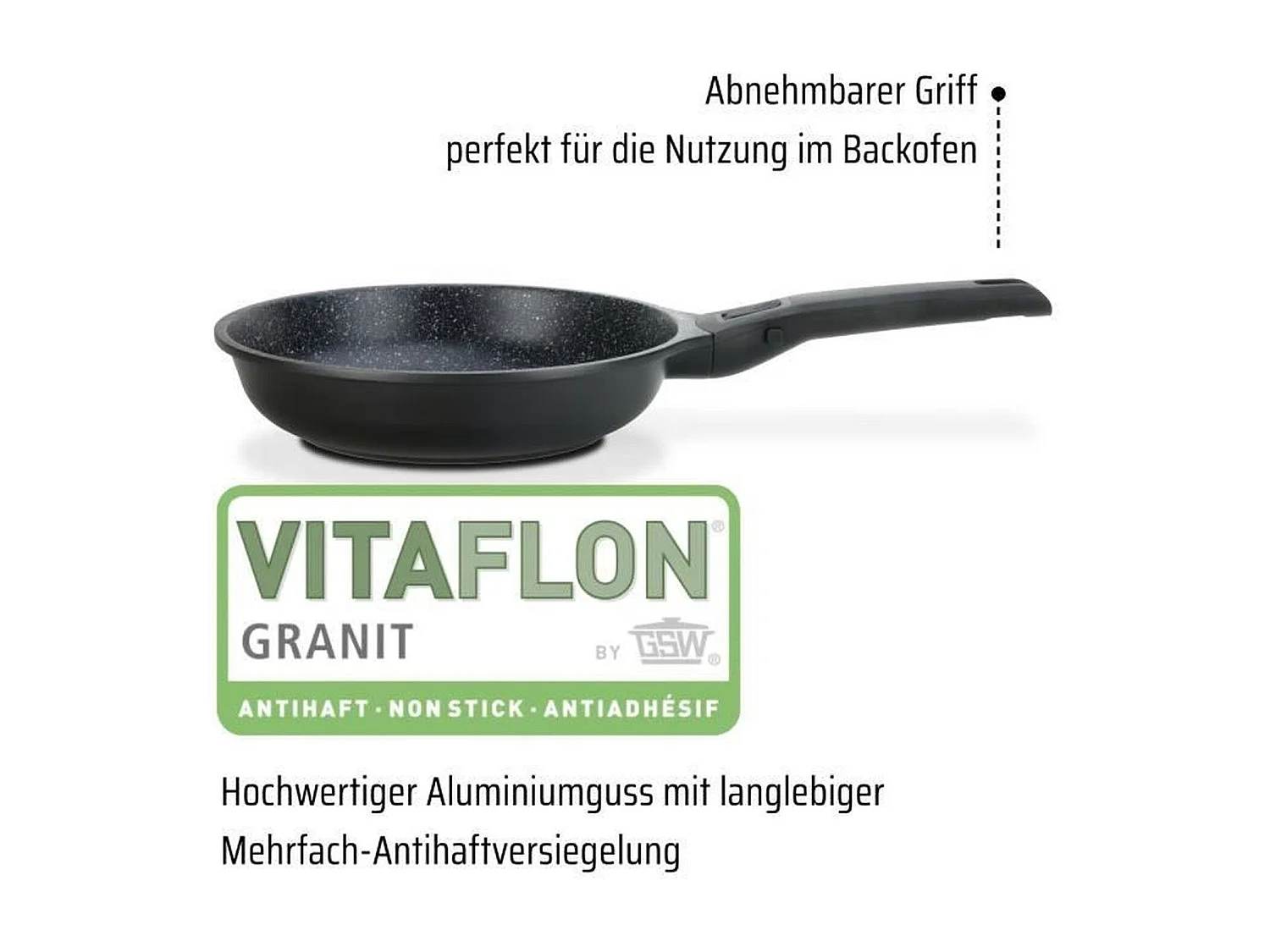 Poele fonte d'aluminium - GSW - EASY CLICK - 24 cm - Induction