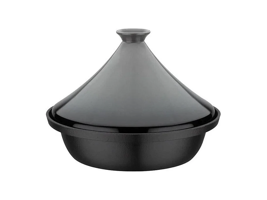 Tajine fonte massive - GSW - 30 x 22 cm - Couvercle céramique - Induction - Gris