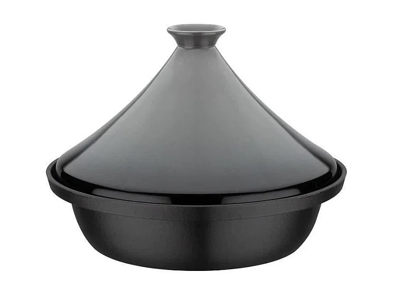 Tajine fonte massive - GSW - 30 x 22 cm - Couvercle céramique - Induction - Gris