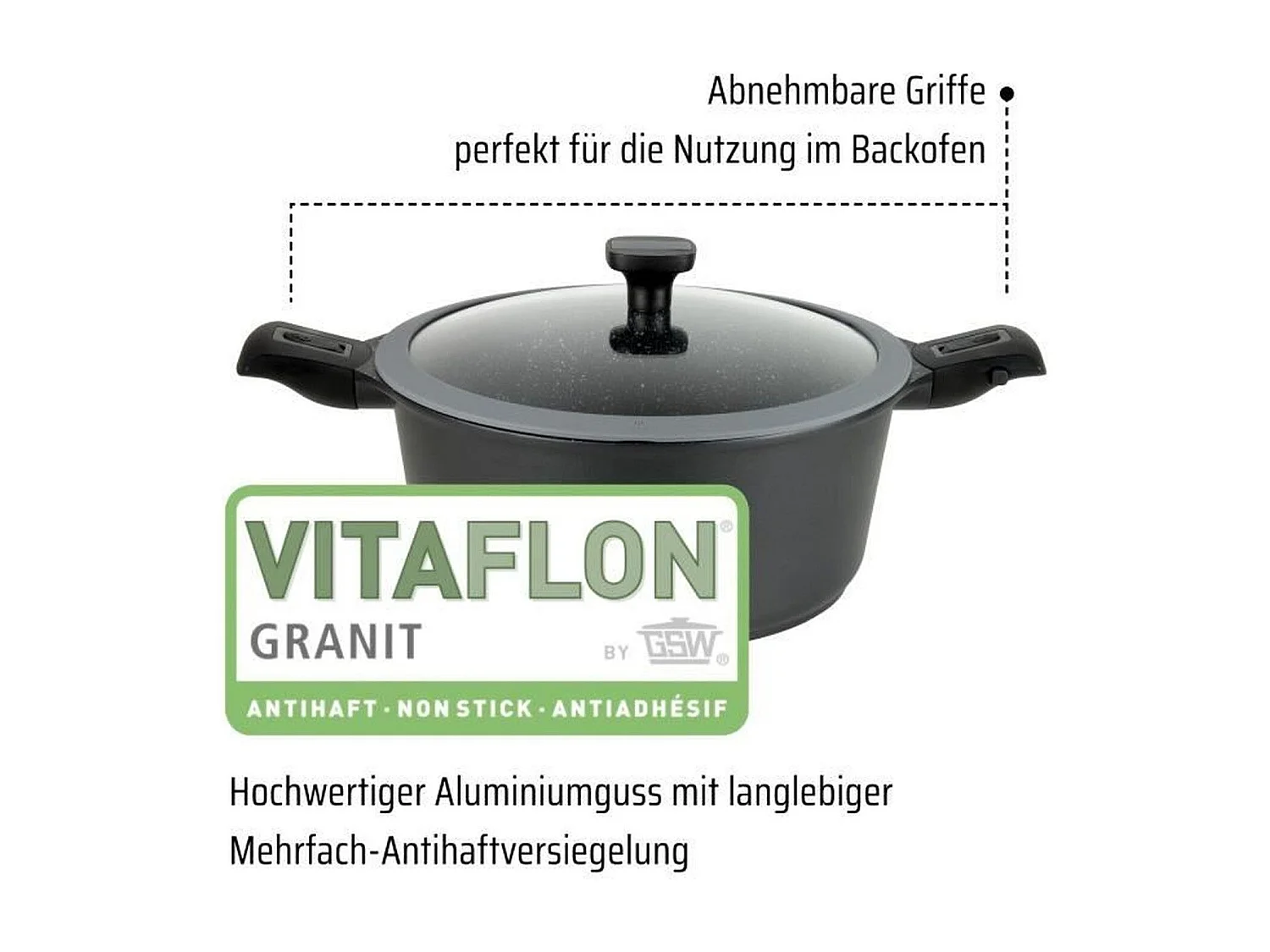 Marmite fonte d'aluminium - GSW - EASY CLICK - 24 cm - Induction