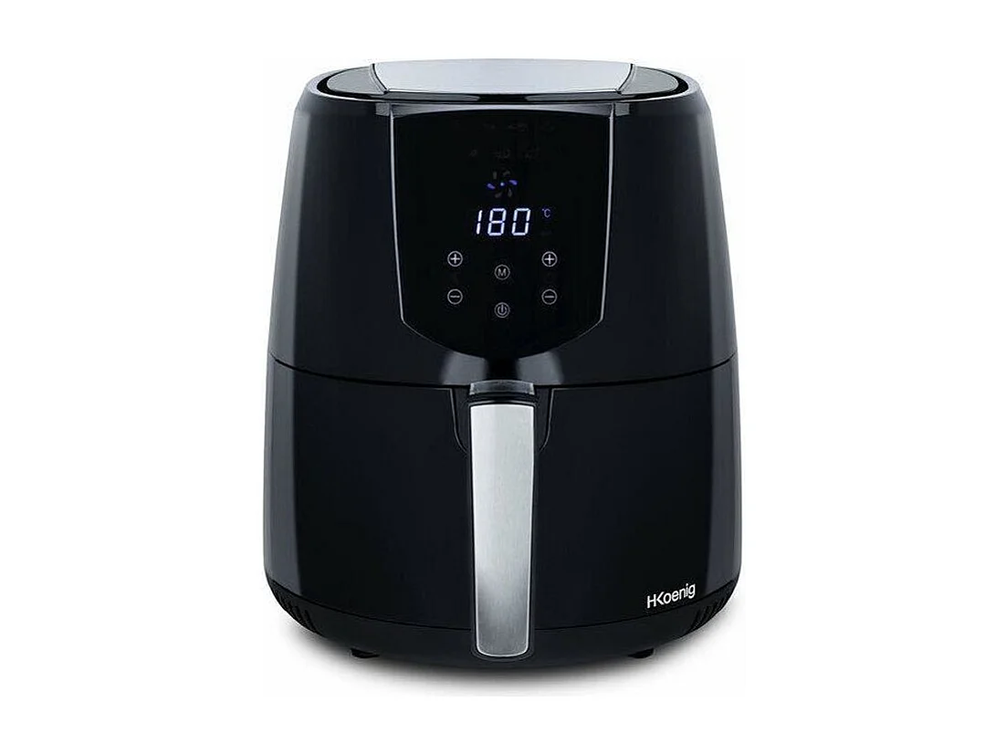 H.KoeNIG FRY800 - Friteuse sans huile - 4L - 7 programmes - 1400W - 80? a 200?C - Minuteur 60min - Arret automatique - Noir