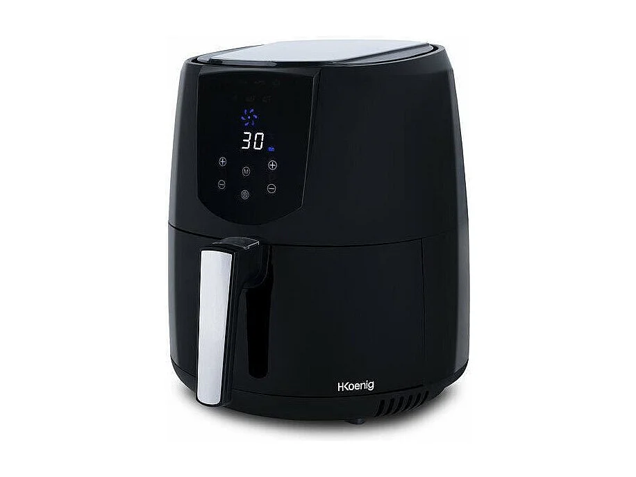 H.KoeNIG FRY800 - Friteuse sans huile - 4L - 7 programmes - 1400W - 80? a 200?C - Minuteur 60min - Arret automatique - Noir