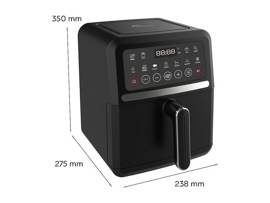 Friteuse diététique - LITTLE BALANCE - 8725 - Crousty light - 5 L - 1500 W - 12 programmes - Noir