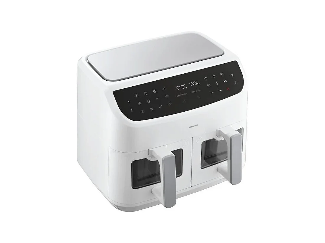 Friteuse a Air Chaud - MEDION - P20 XXL Twin - 2600 W - 2 paniers - 9 programmes - Blanc
