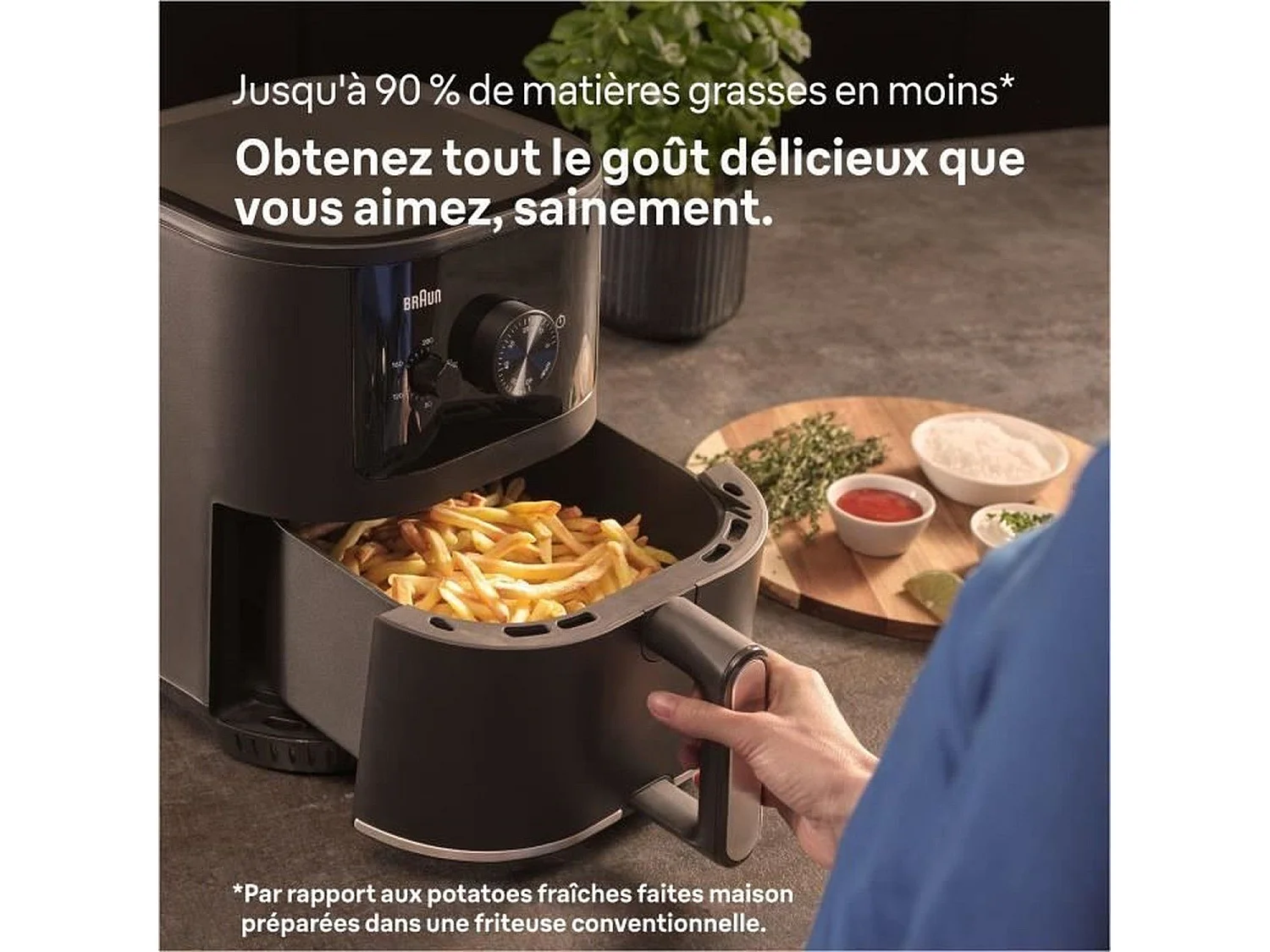 Air Fryer - BRAUN - MultiFry 3 - 1500 W - 4,3 L - Noir