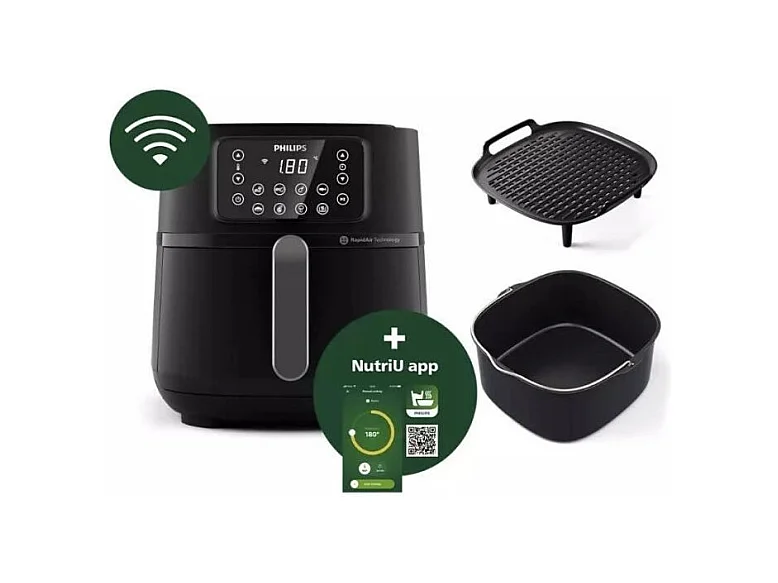 Friteuse sans huile - PHILIPS - Airfryer Connecté XXL HD9285/96 Série 5000 - 7,2L - 6 personnes - 16 préréglages - Noir