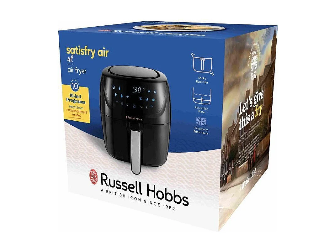 Friteuse a air - RUSSELL HOBBS - SatisFry Medium 4L - 27160-56 - 1350 W - 4 L - 10 programmes - Noir