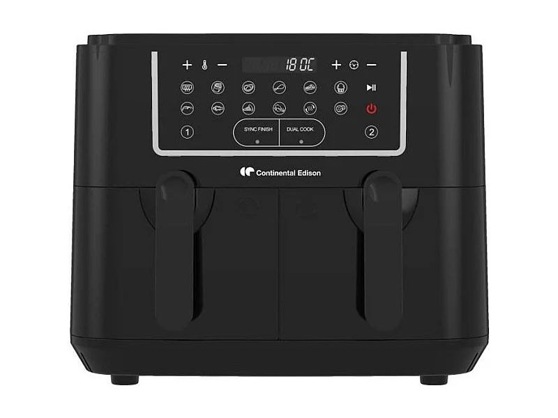 Heteluchtfriteuse Zonder Olie 9L Dubbele Manden 2400W Zwart Continental Edison