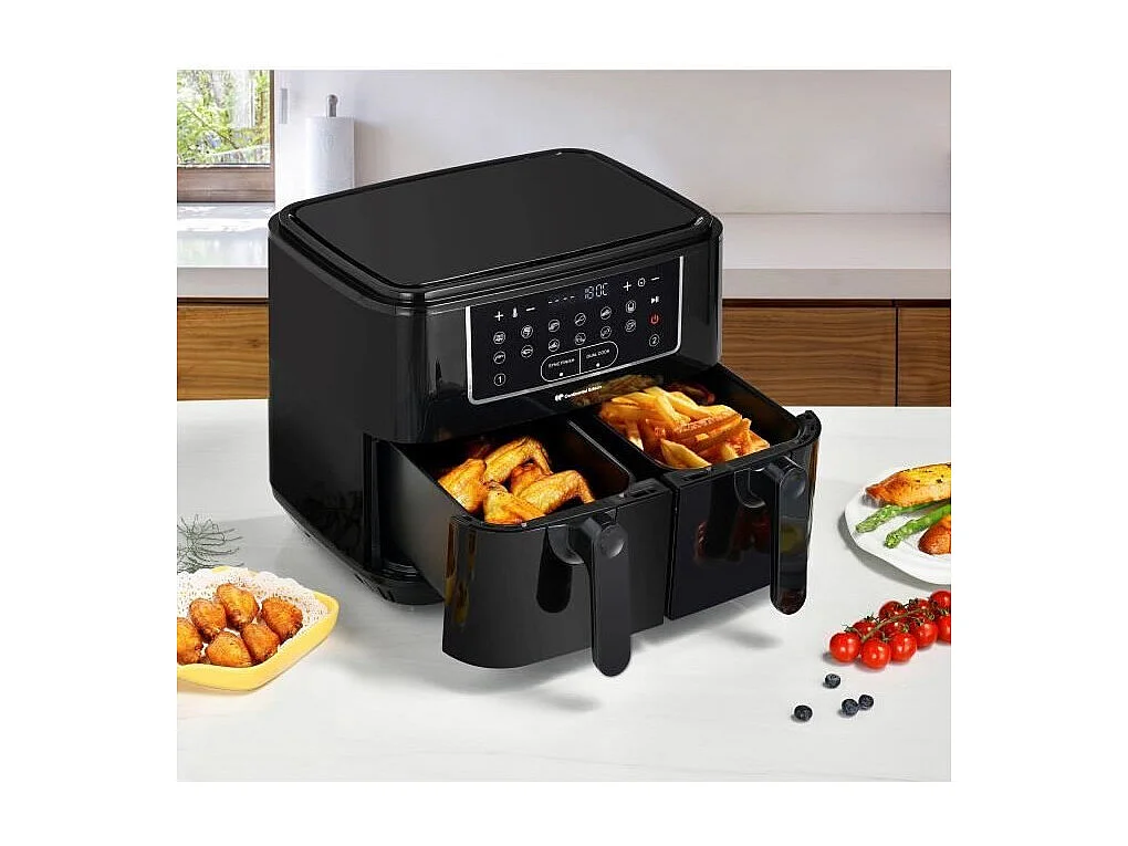 Friteuse a Air Sans huile CONTINENTAL EDISON - RFRSH24002CB - 9 L - Double bacs - 2400W - Noir