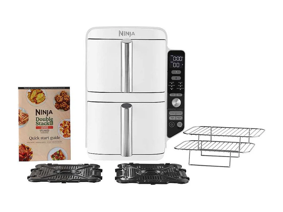Friteuse sans huile NINJA - Double Stack XL SL400EUWH - Capacité 9,5L - 6 programmes de cuisson - Blanc - 2470W
