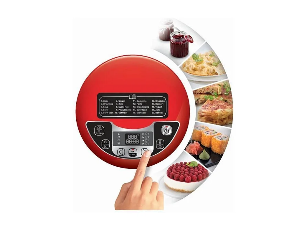 MOULINEX MK708E10 Multicuiseur electrique 15 en 1 - 750W - Blanc/Gris