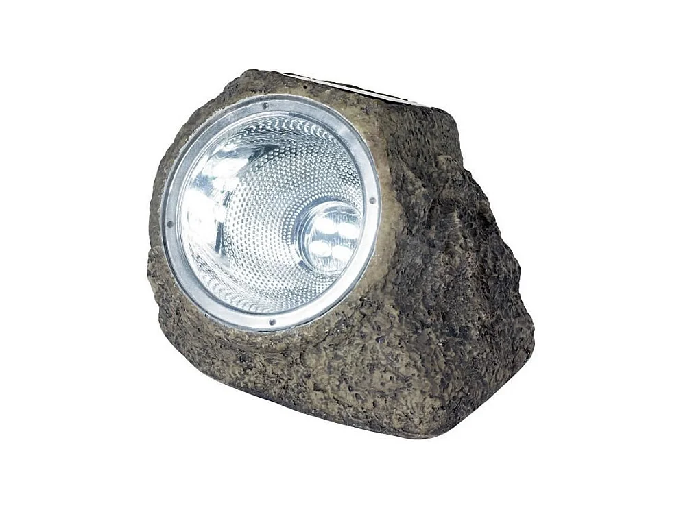 Spot solaire polyrésine - GALIX - Rocher - 10 Lumens - Marron - LED