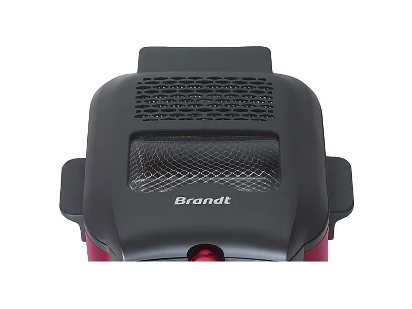 Friteuse électrique - BRANDT - FRI25R - Cuve fixe - 2,5 L d'huile + 1kg de frites - Hublot de contrôle - Rouge / Noir