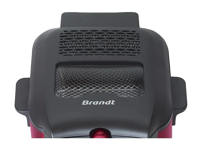 Friteuse électrique - BRANDT - FRI25R - Cuve fixe - 2,5 L d'huile + 1kg de frites - Hublot de contrôle - Rouge / Noir