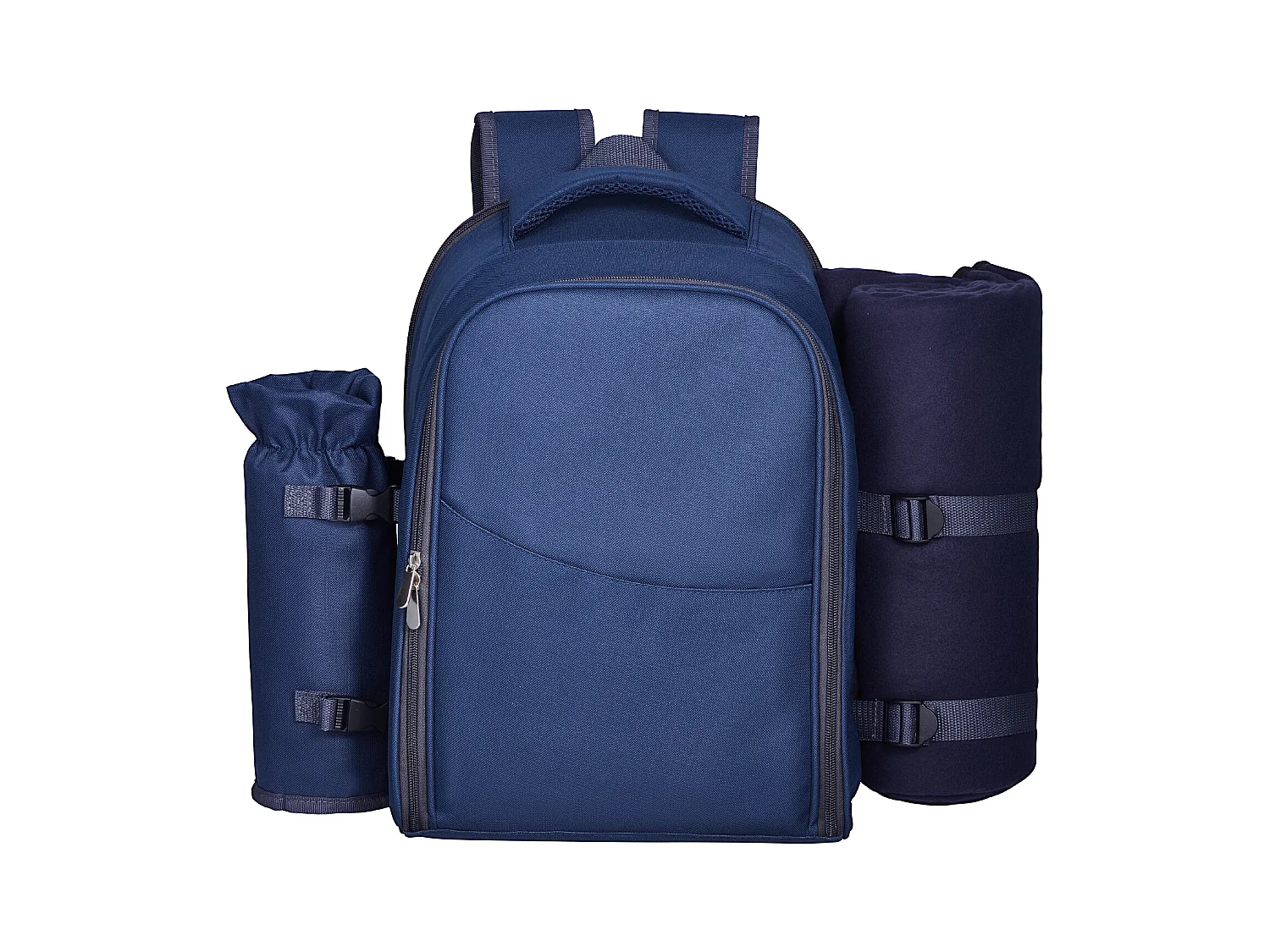 Sac à Dos Isotherme SucceBuy pour 2 Personnes, Sac à Dos de Pique-nique avec Compartiment Isotherme, Randonnée Camping, Bleu Marine