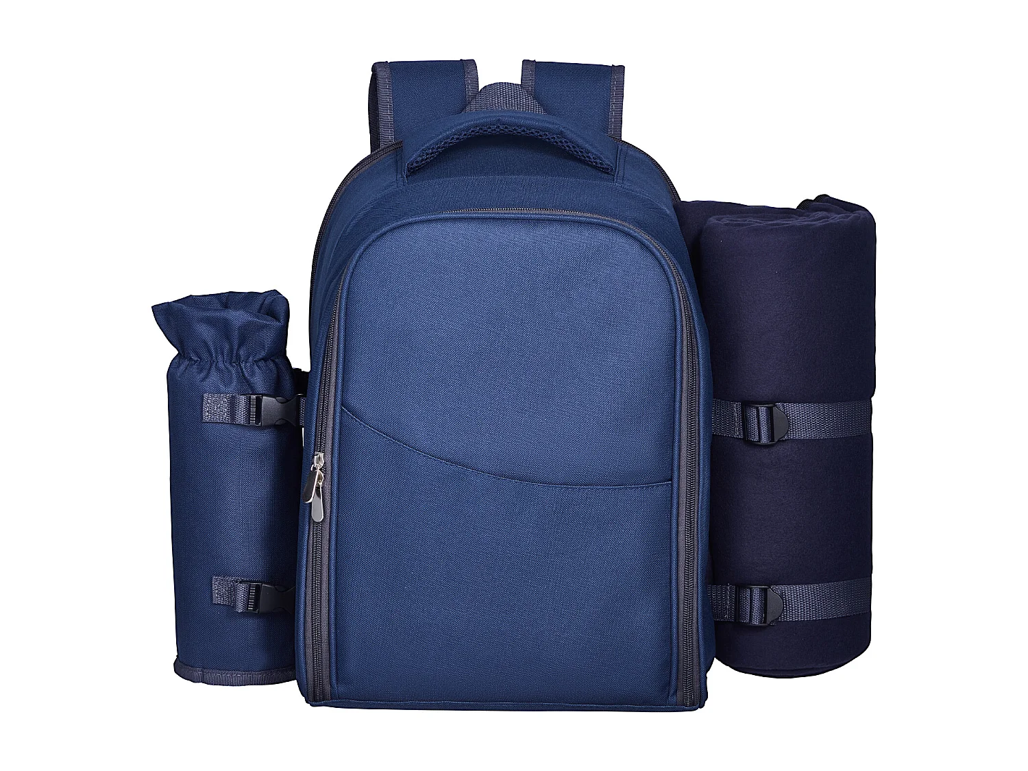 Sac à Dos Isotherme SucceBuy pour 2 Personnes, Sac à Dos de Pique-nique avec Compartiment Isotherme, Randonnée Camping, Bleu Marine