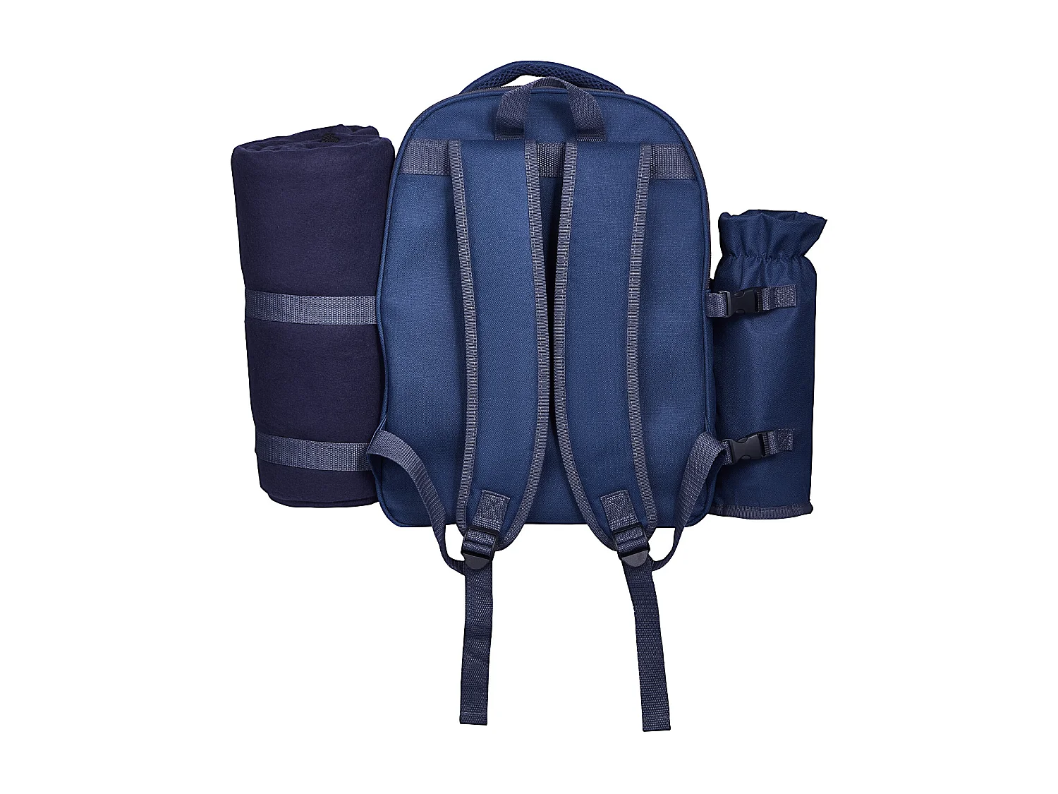 Sac à Dos Isotherme SucceBuy pour 2 Personnes, Sac à Dos de Pique-nique avec Compartiment Isotherme, Randonnée Camping, Bleu Marine