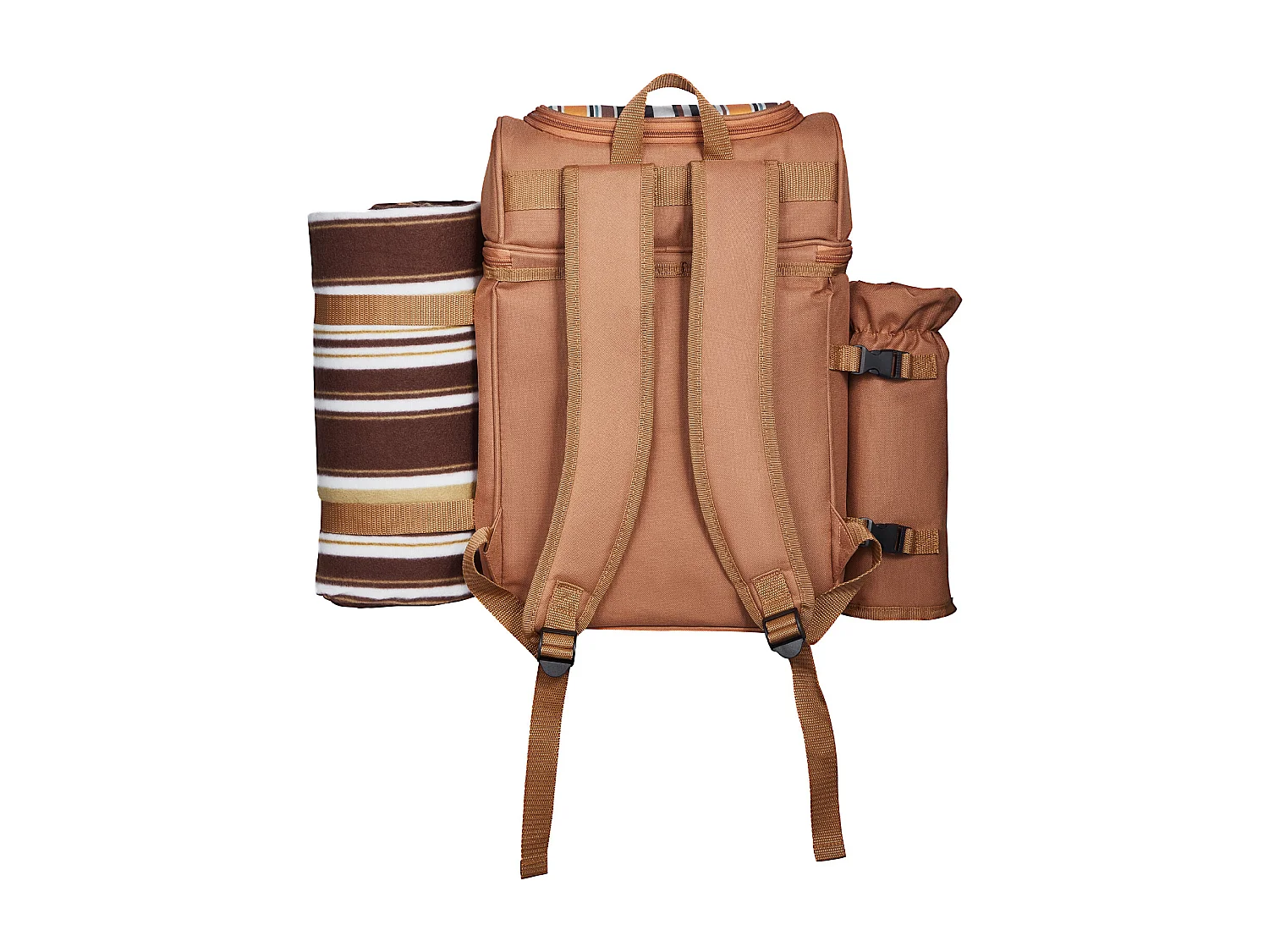 Sac à Dos Isotherme SucceBuy pour 4 Personnes, Sac à Dos de Pique-nique avec Compartiment Isotherme, Randonnée Camping, Marron