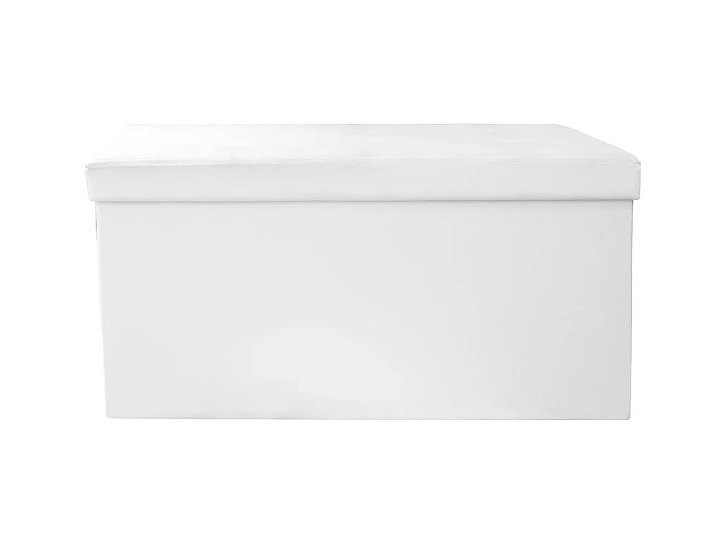 Banc Coffre Pliable Simili Cuir Blanc Capitonné - RONNY