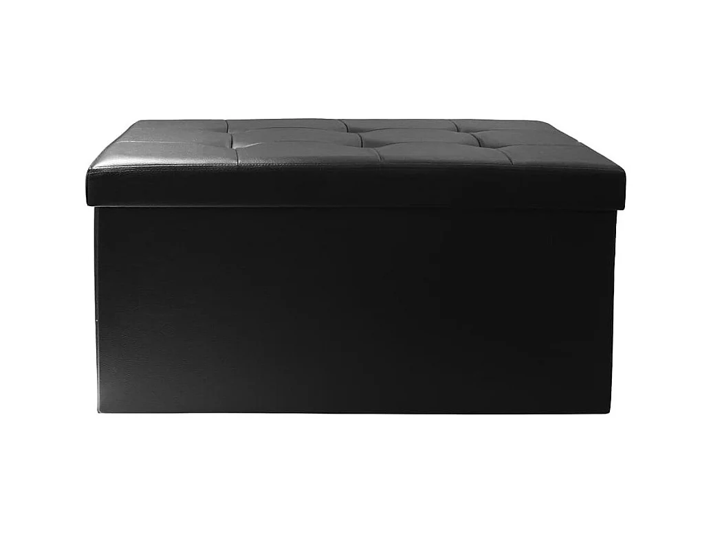 Banc Coffre Pliable Simili Cuir Noir Capitonné - RONNY
