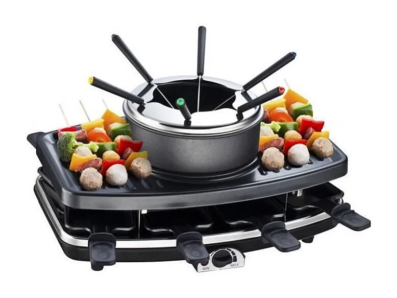 CONTINENTAL EDISON FD12881 Appareil a raclette et fondue 8 personnes - Noir