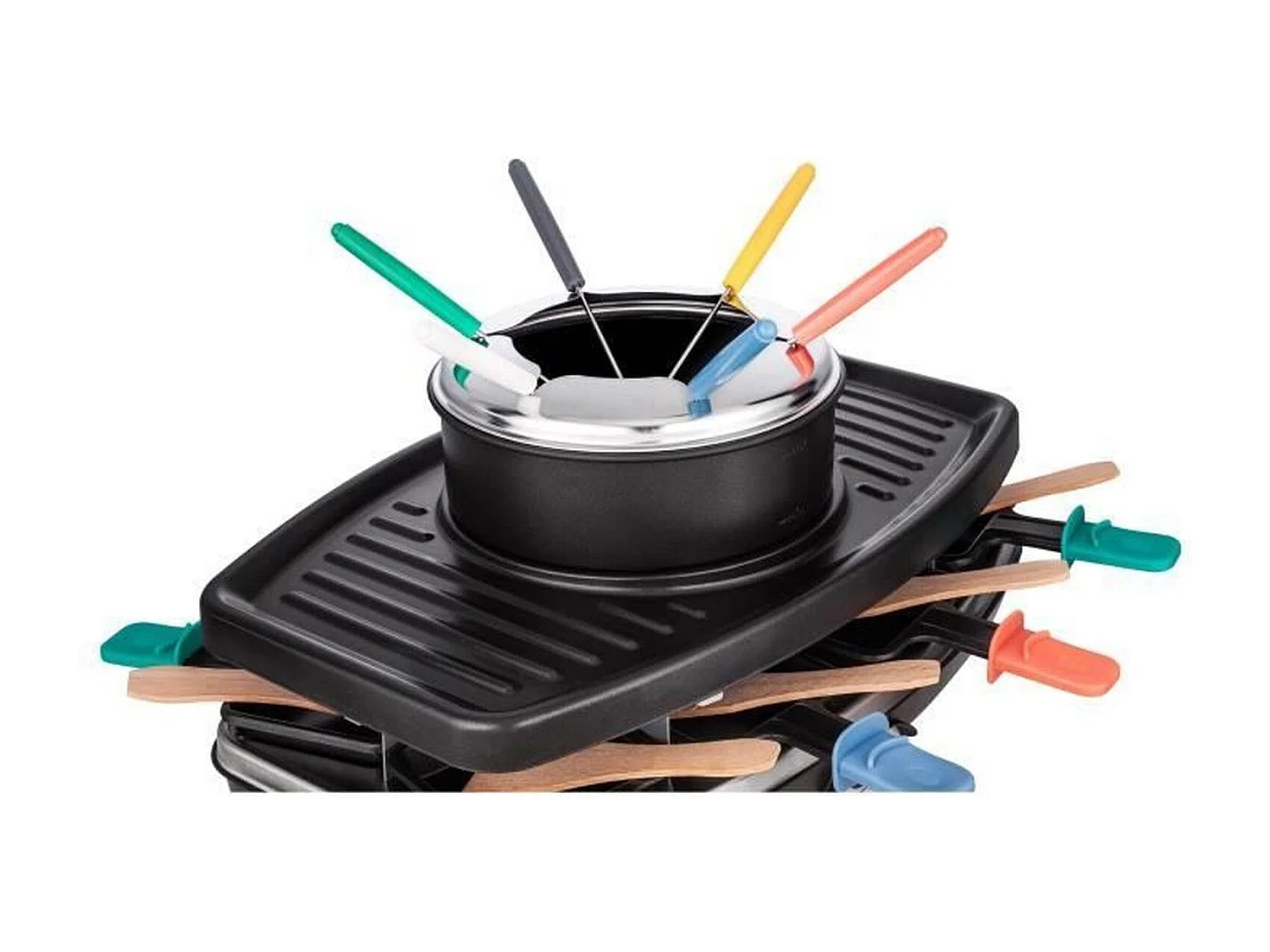 CONTINENTAL EDISON FD12881 Appareil a raclette et fondue 8 personnes - Noir