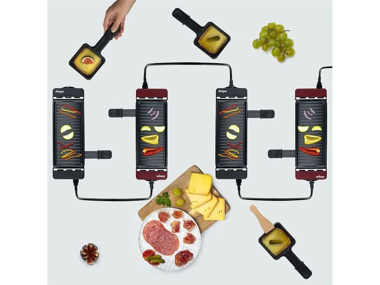 Anschließbares Raclettegerät für 2 Personen – 400 W