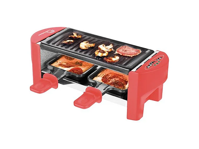 Raclette 2 personnes Meuuuh Rouge Brique Little Balance - Ultra-compacte avec plateau grill antiadhésif amovible