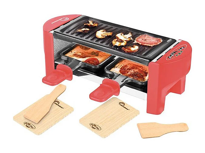 Raclette voor 2 personen Meuuuh Rood Brique Little Balance - Ultra-compact met afneembare antiaanbakplaat