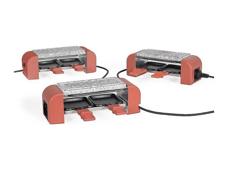 Raclette 2 personnes connectable - LIVOO - DOC310R - 450W - 2 personnes - Thermostat automatique - 2 spatules en bois et 2 caque