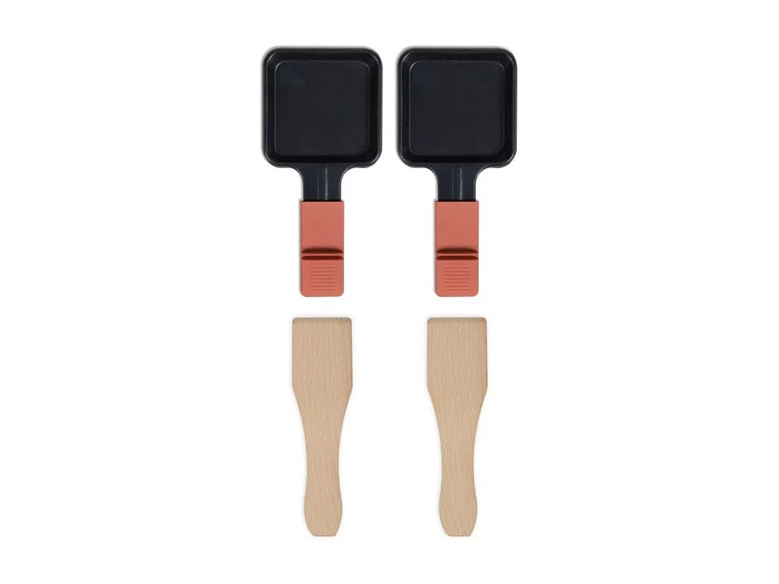 Raclette 2 personnes connectable - LIVOO - DOC310R - 450W - 2 personnes - Thermostat automatique - 2 spatules en bois et 2 caque