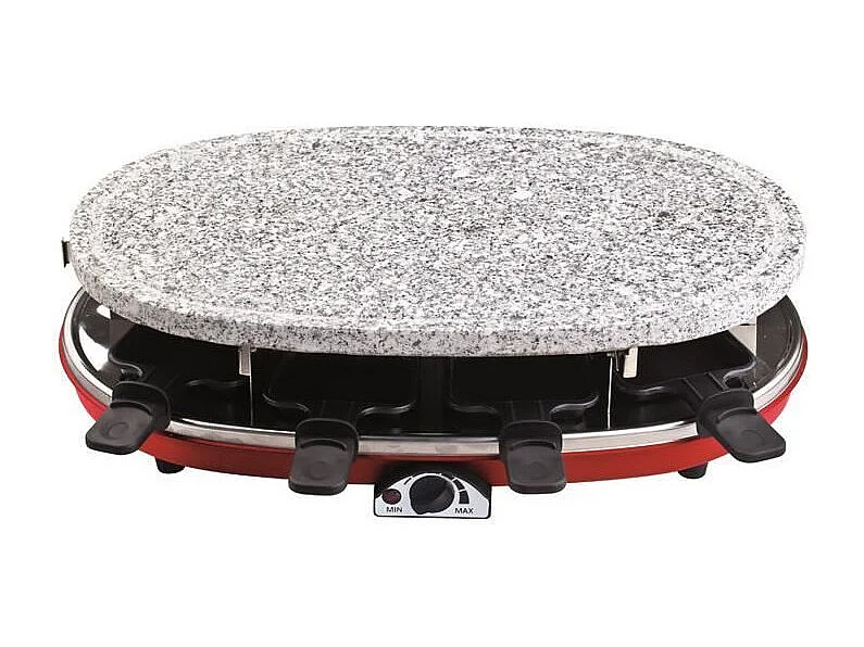 H.koenig Appareil à raclette 8 personnes 1500w + grill + crêpière rouge - RP418