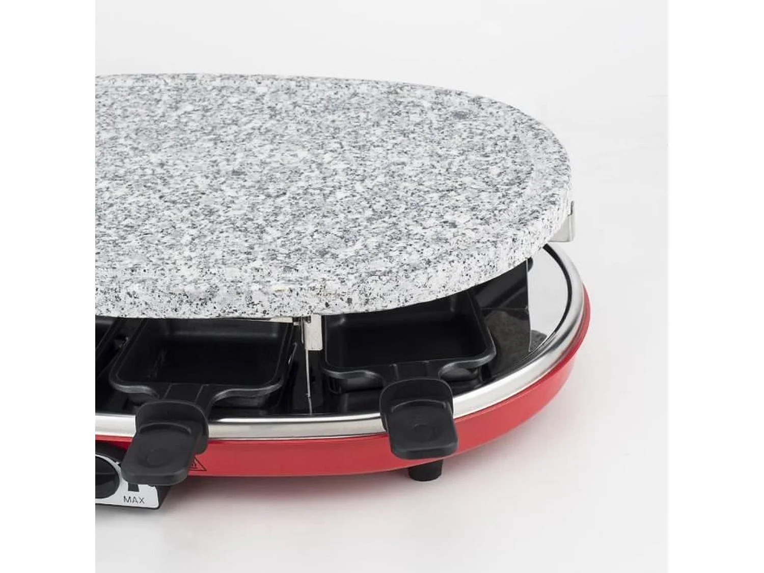 H.koenig Appareil à raclette 8 personnes 1500w + grill + crêpière rouge - RP418
